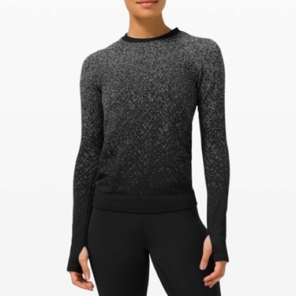 Lululemon Rest Less Pullover Herringbone Fade Black / White 2